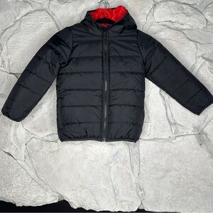Carter’s | Toddler Boy Puffer Black w/Red Lining Zip Jacket, Size M (5/6) NWT